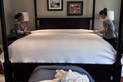 Bedroom cleaned and reset for the next Airbnb guest.