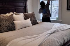 A clean, comfortable bedroom ready for guest arrival.