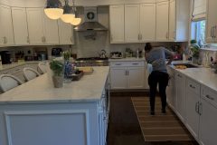 Kitchen cleaned and prepared for the property's next reservation.