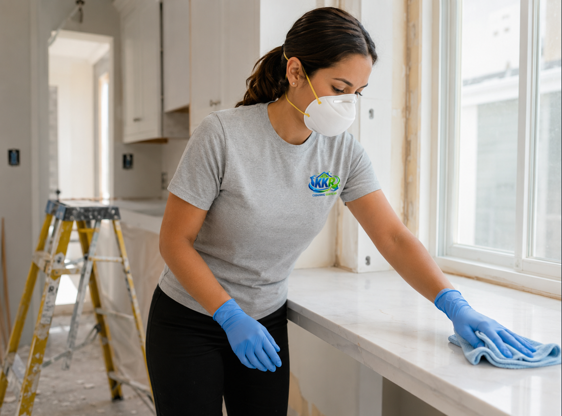 Post-construction cleaning after a home renovation project